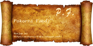 Pokorni Fabó névjegykártya